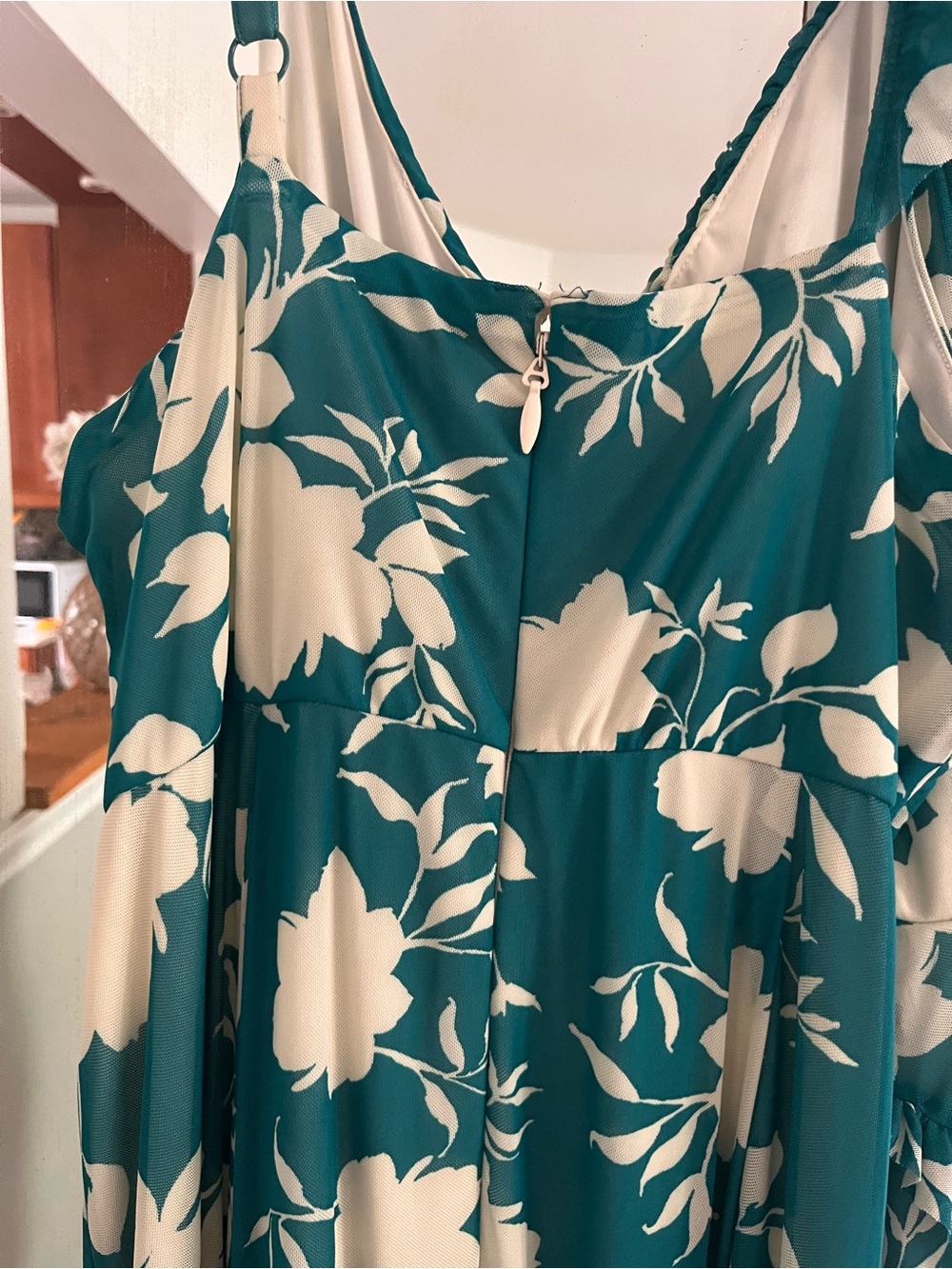 torrid Teal and White Floral Maxi Dress - Picture 3 of 4
